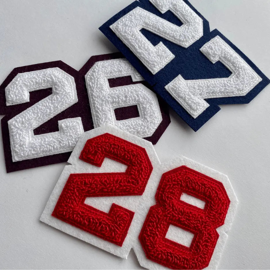 chenille numerals overlapping